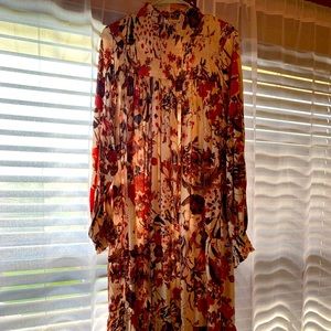 Long sleeve, mock neck, floral maxi dress